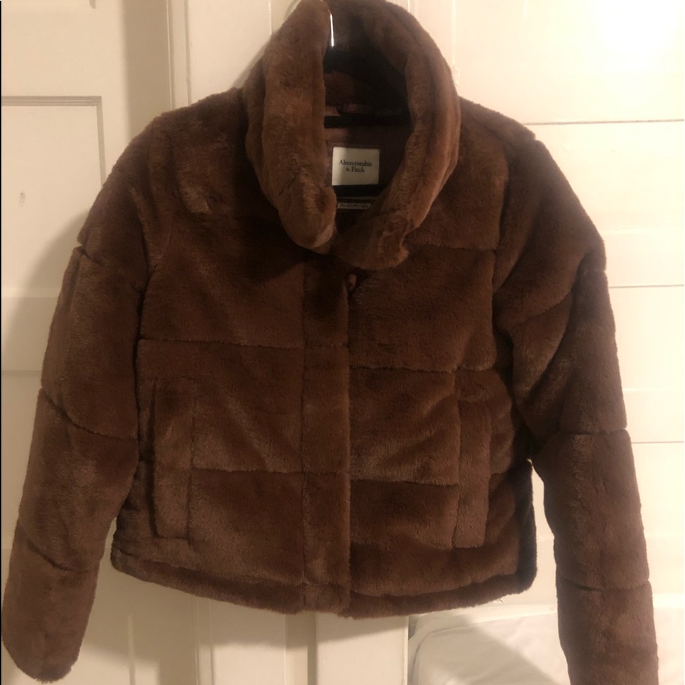 Faux fur mini puffer